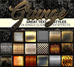 极品PS样式－24个斑驳的立体金属效果：24 Styles - Grunge Collection